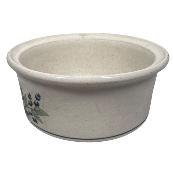 Union Stoneware of Maine Baking Dish 8" White Vegetable Blueberry Round Pottery - Picture 2 of 11